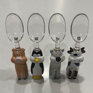 Jo!e Animal Character Ice Cream Spoon Set - Pig, Penguin, Polar bear, Cow
